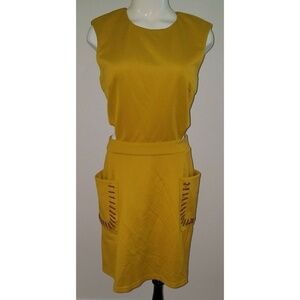 NWT Matilda by True Love Mustard Dress Cutouts Large